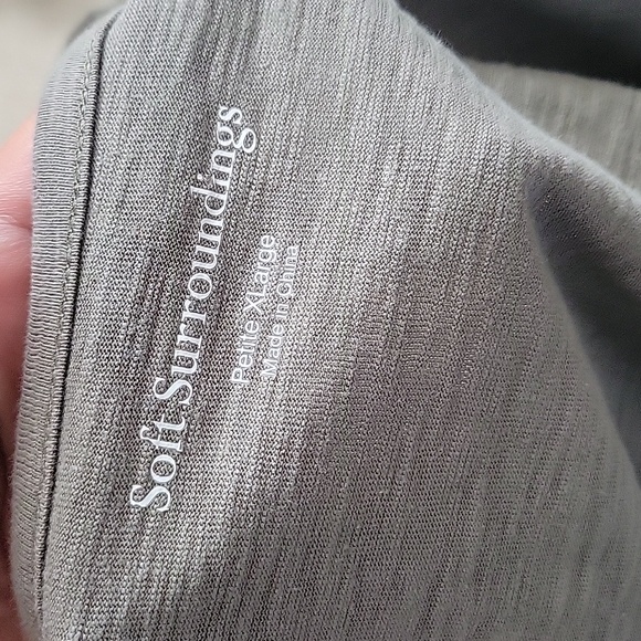 Soft Surrounding Dress Olive Green Linen Blend Midi Stretch Transitional 1X XLP - Picture 10 of 16